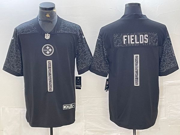 Men Pittsburgh Steelers #1 Fields 2024 Nike Black RFLCTV Limited NFL Jersey->los angeles dodgers->MLB Jersey